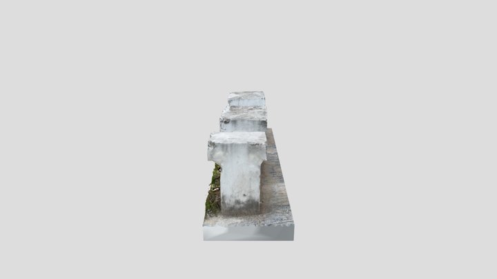 Sidewalk bench concrete 3D Model