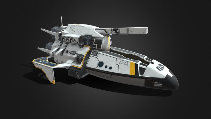 Sci-fi concept Spaceship 3D Model