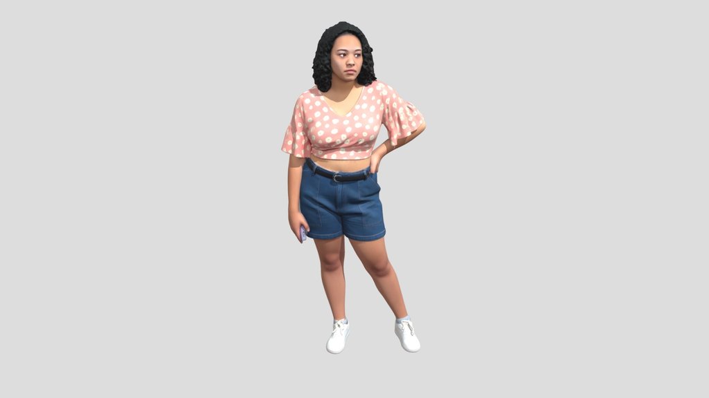Floral Pink Crop Top and Denim Shorts