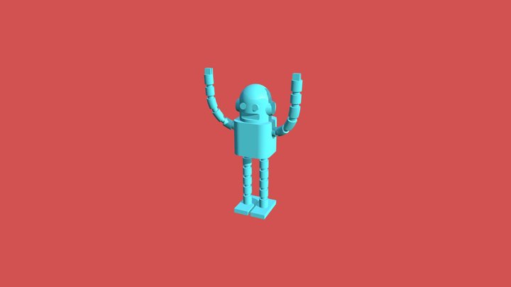 Card Holding Robot 3D Model