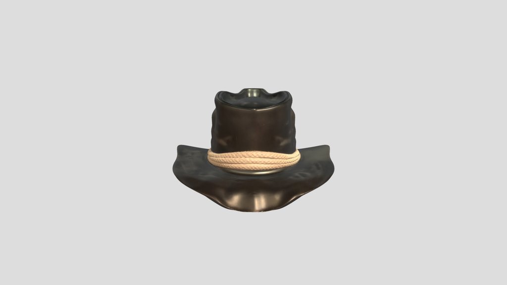 Black leather fedora with braided band