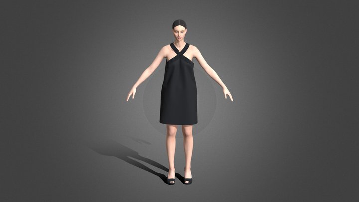 WOMNE HALTER NECK DRESS 3D Model