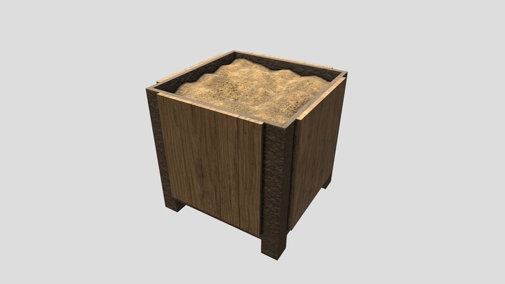 Square flower bed 3D Model