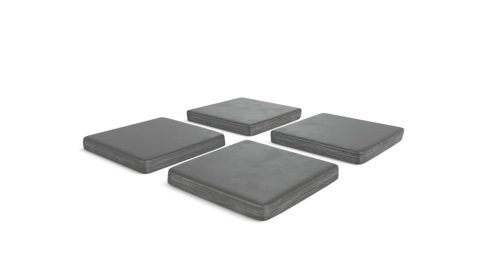Jarel Set Of 4 Natural Stone Coasters, Charcoal