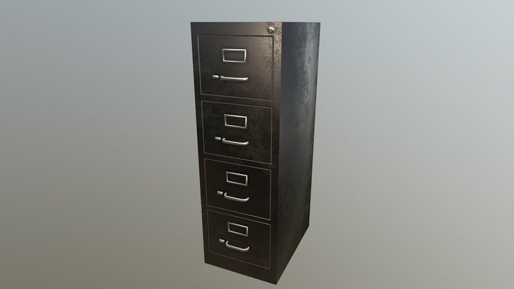 Filing Cabinet - Black Variant C 3D Model