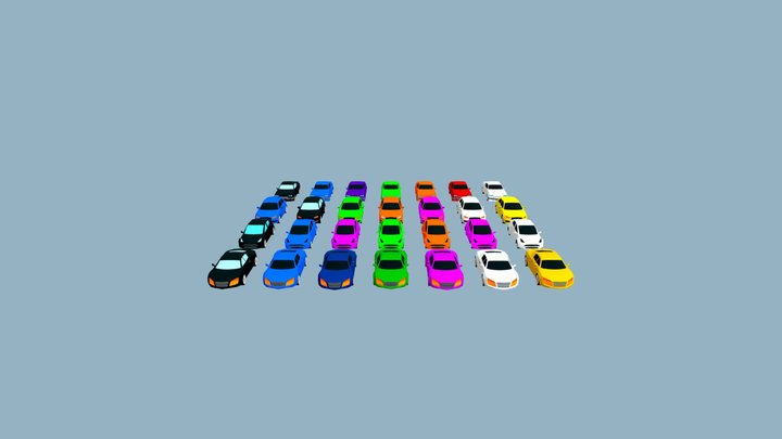 Low Poly Cars 3D Model