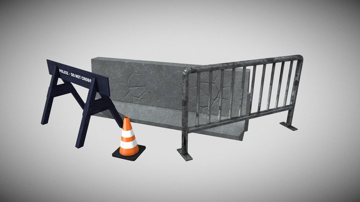 Road Barrier Collection 3D Model