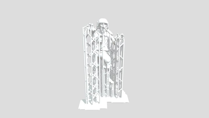 paramedic zombie with supports 3D Model