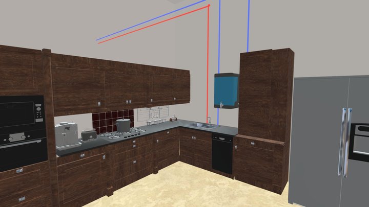 Villa Kitchen 3D Model