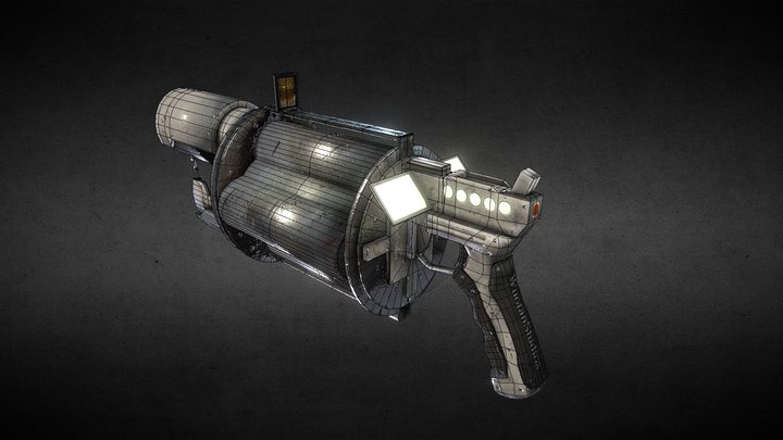 Sci-fi Grenade Launcher 3D Model