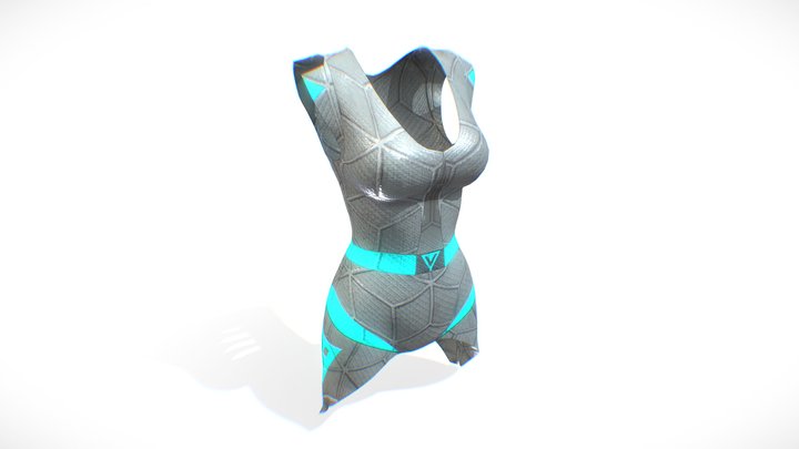 Cyberpunk Girl armour Suit -  White 新着 3D Model