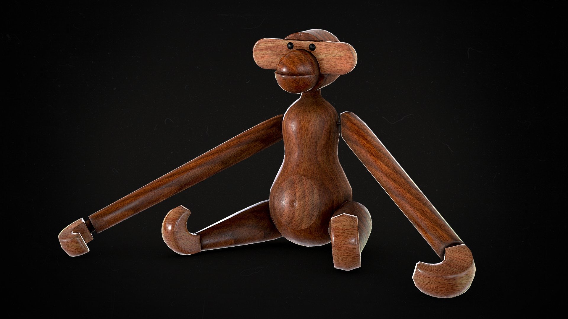 Wooden Monkey Toy Buy Royalty Free 3D model by Giora (ChubbyPanda