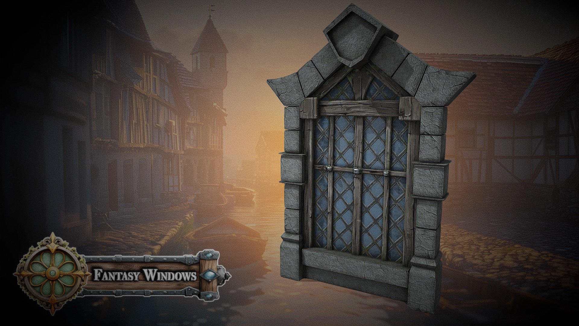 Medieval Window with Diamond Lattice - Buy Royalty Free 3D model by 3D ...