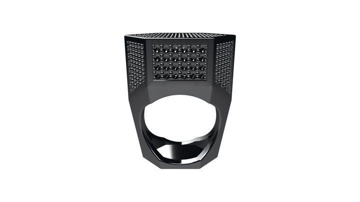 Hightop Diamond Hexagon Ring 3D Model