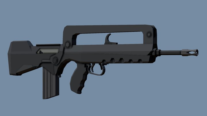 Low-Poly Famas F1 – Free 3D Model STL