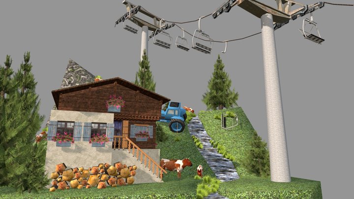 DAE Diorama retake – Small farm 3D Model