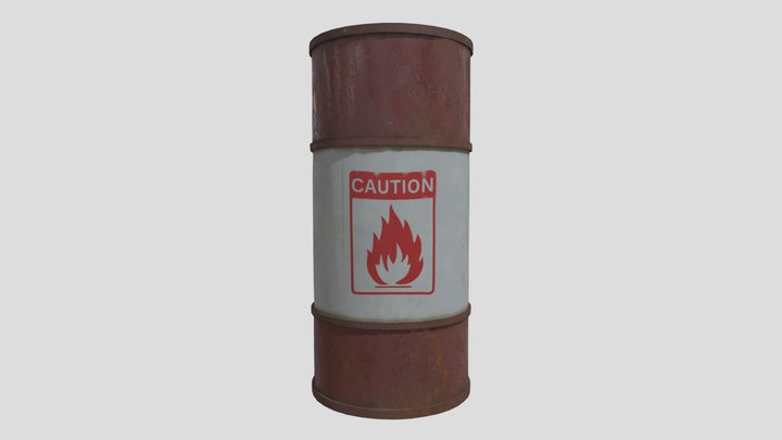 Source Inspired Explosive Barrel 3D Model