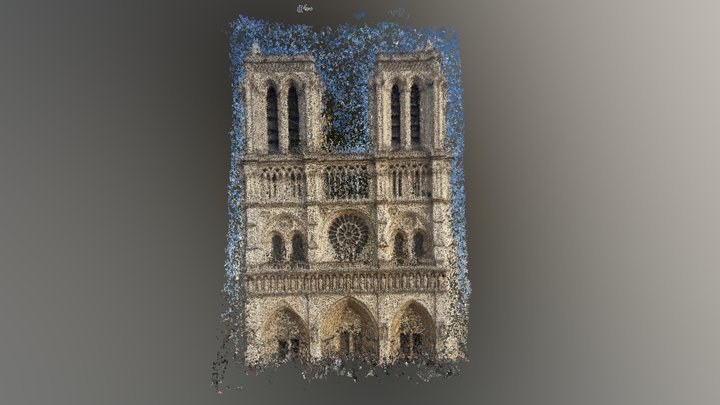 Notre Dame Facade (43 Google Images) 3D Model