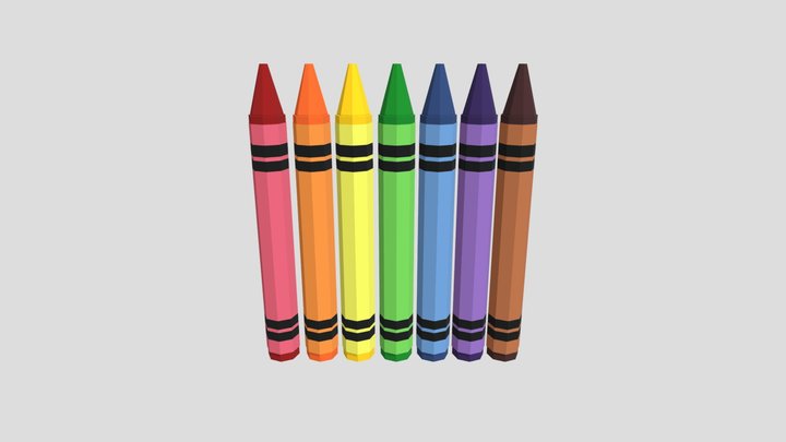 Crayons from Poly by Google 3D Model