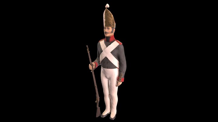 Private soldier of the Pavlovsky Grenadier Regim 3D Model