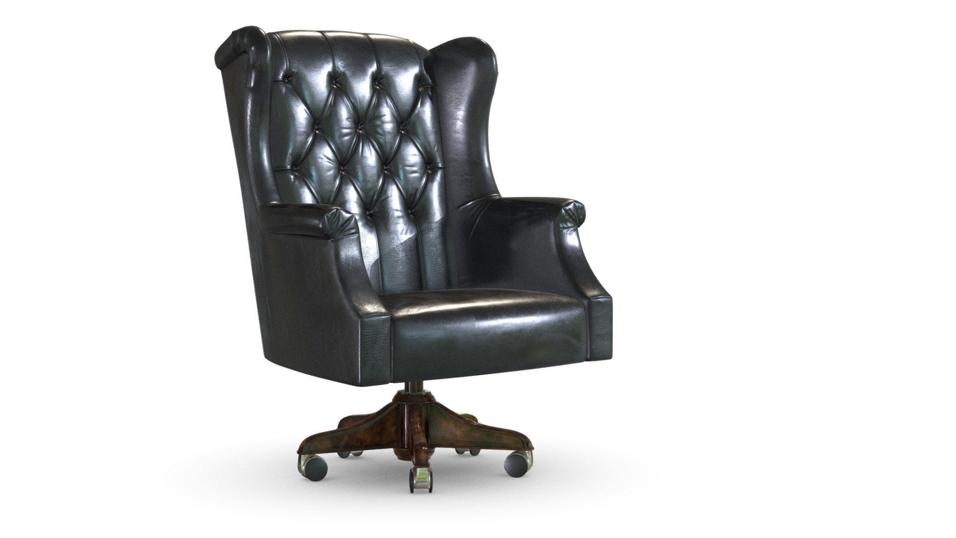 3D model Presidential Office Chair - This is a 3D model of the Presidential Office Chair. The 3D model is about a black leather chair.