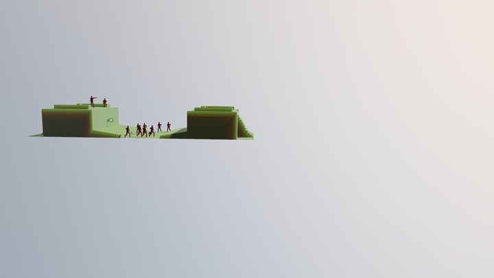 The ballcourt at Sayil, Mexico 3D Model
