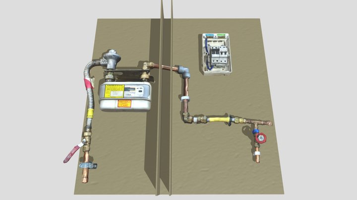 Gas Fittings Board 3D Model