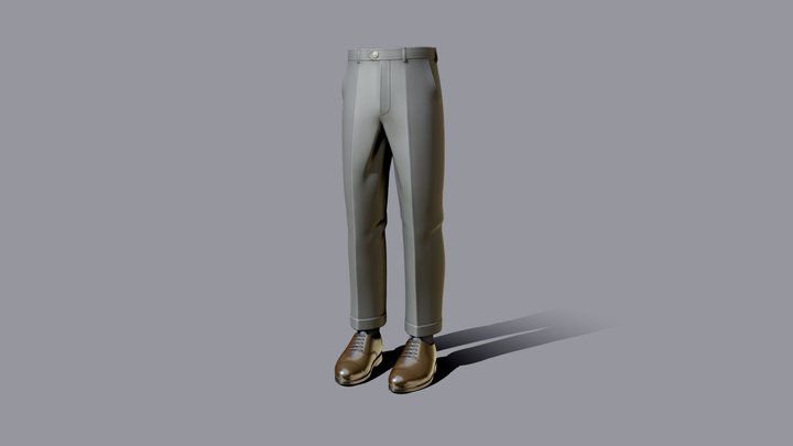 Men's Slacks and Shoes 3D Model
