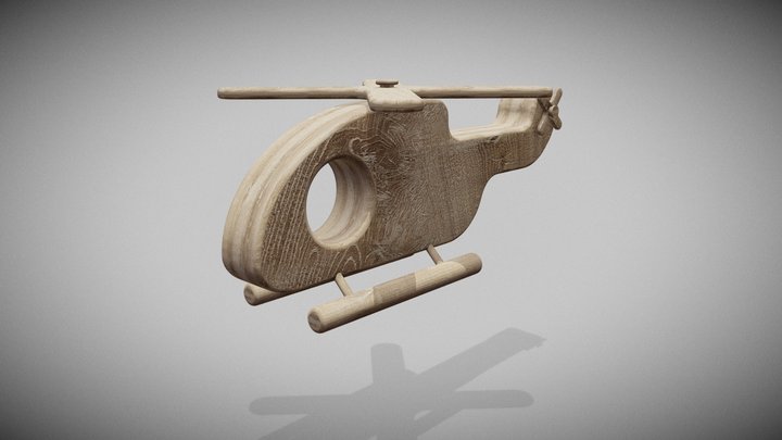 Wooden Helicopter 3D Model
