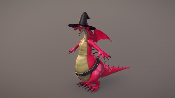Cartoon Dragon 3D Model