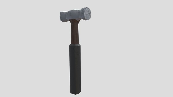 Textured Hammer 3D Model