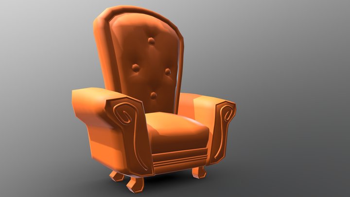 Cartoon Armchair 3D Model
