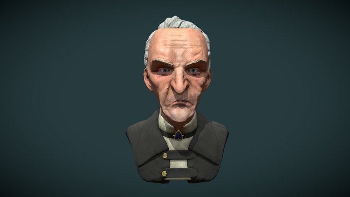 Barrister Arnold - Dishonored 2 Head Bust 3D Model