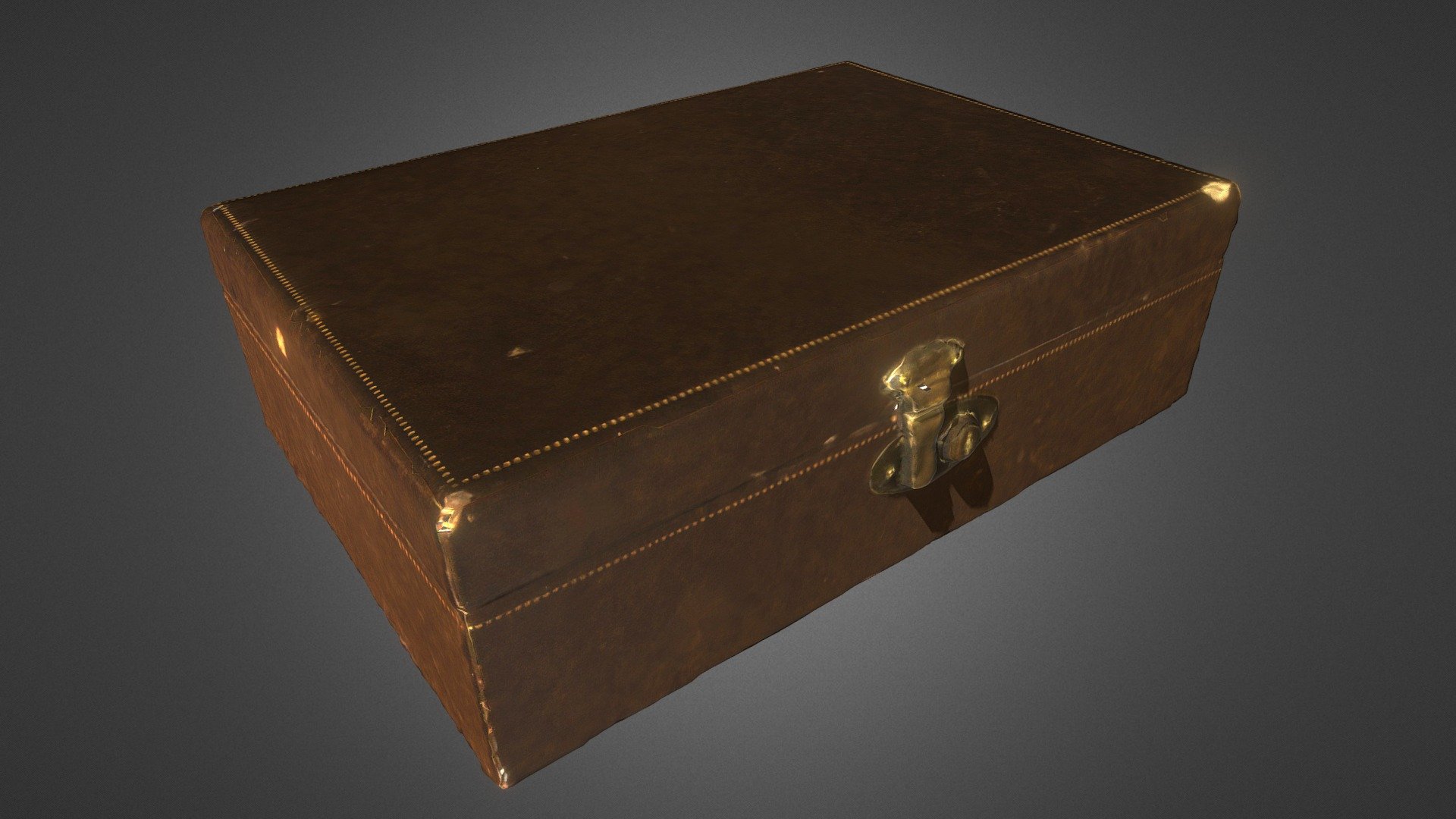 3D model Vintage travel trunk VR / AR / low-poly