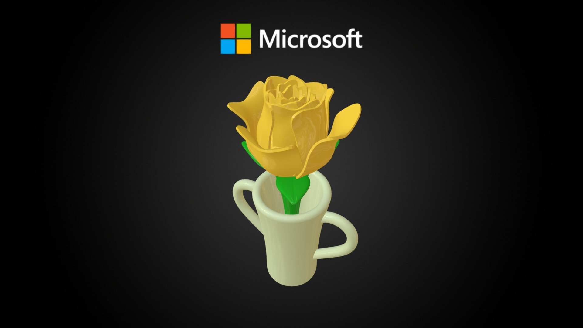 Rose With Stem And Vase