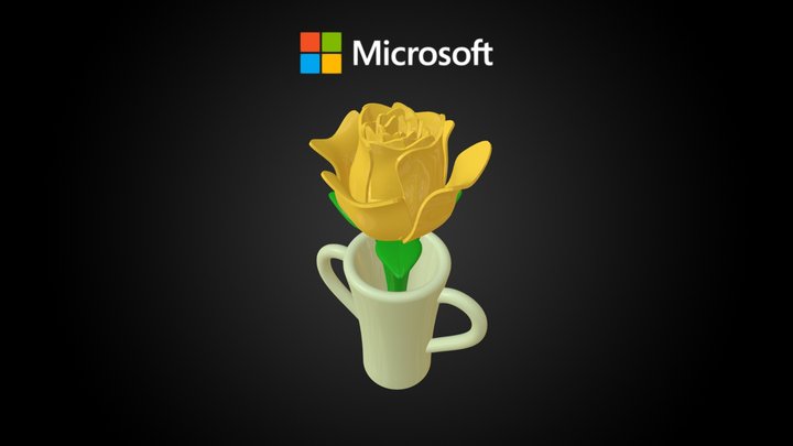 Rose With Stem And Vase – Free 3D Model STL
