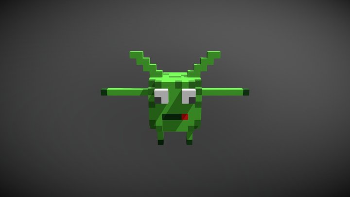 Voxel Alien Creep 3D Model