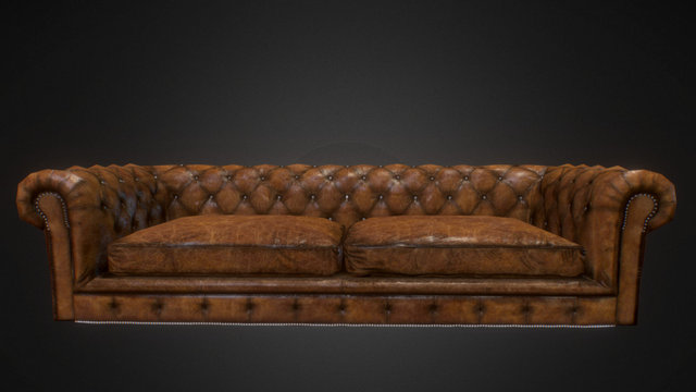 Game Ready Chesterfield Sofa 660 Poly 3D Model