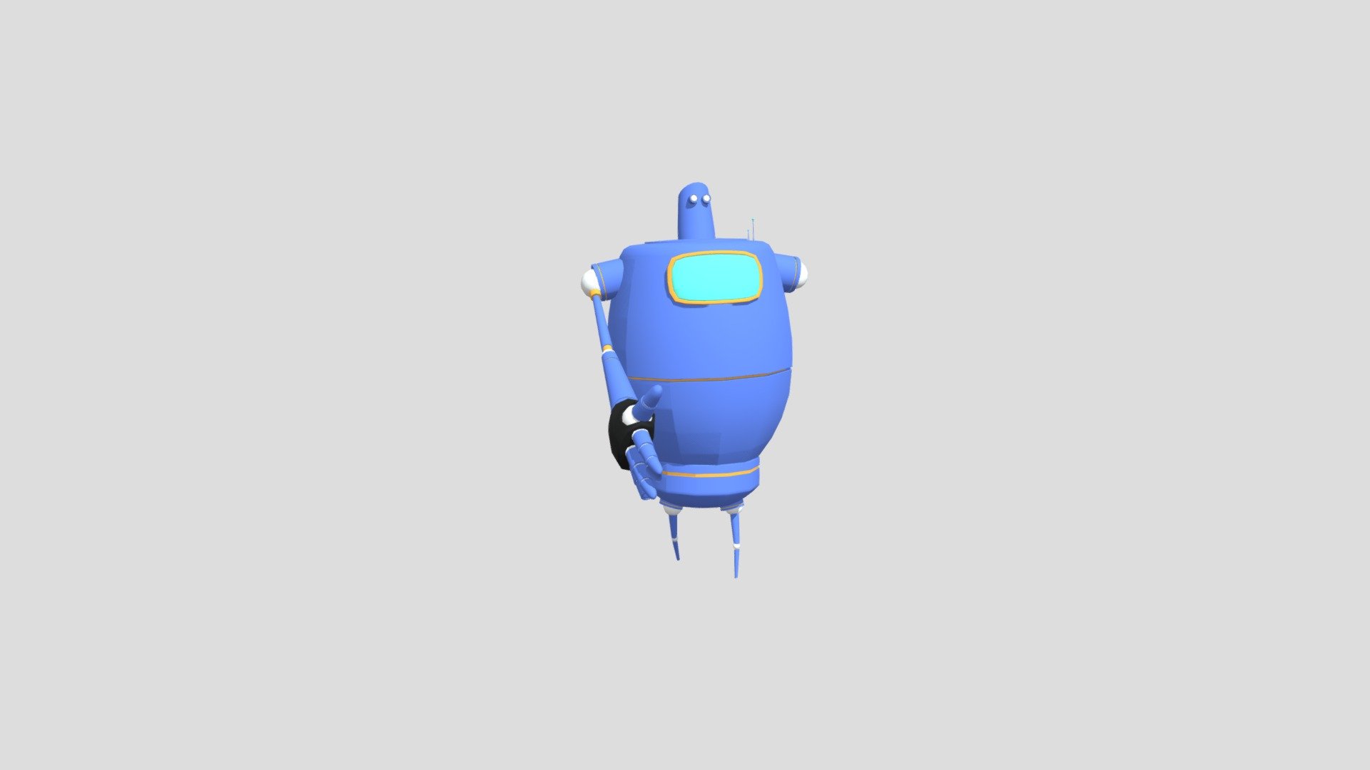 Blue Robot Character Walk