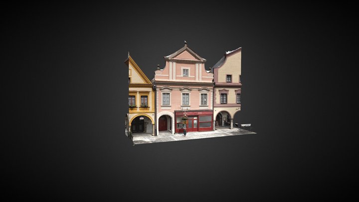 Historical facade, Trebon, CZ 3D Model