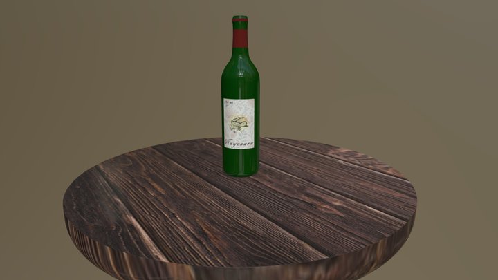 Botella de vino con etiqueta
