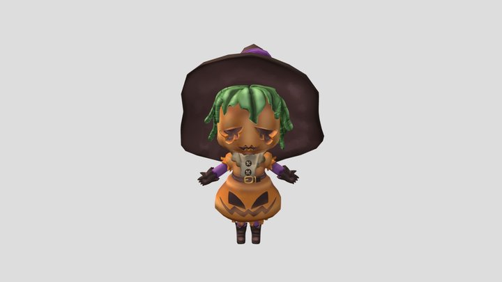 Pumpkin Witch 3D Model