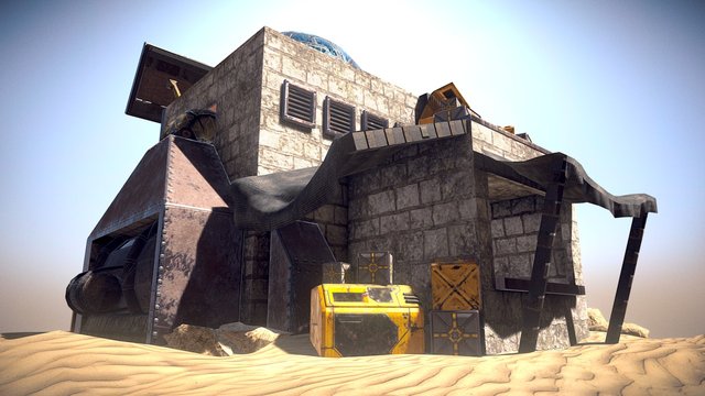 Small Desert-Outpost Composition 3D Model