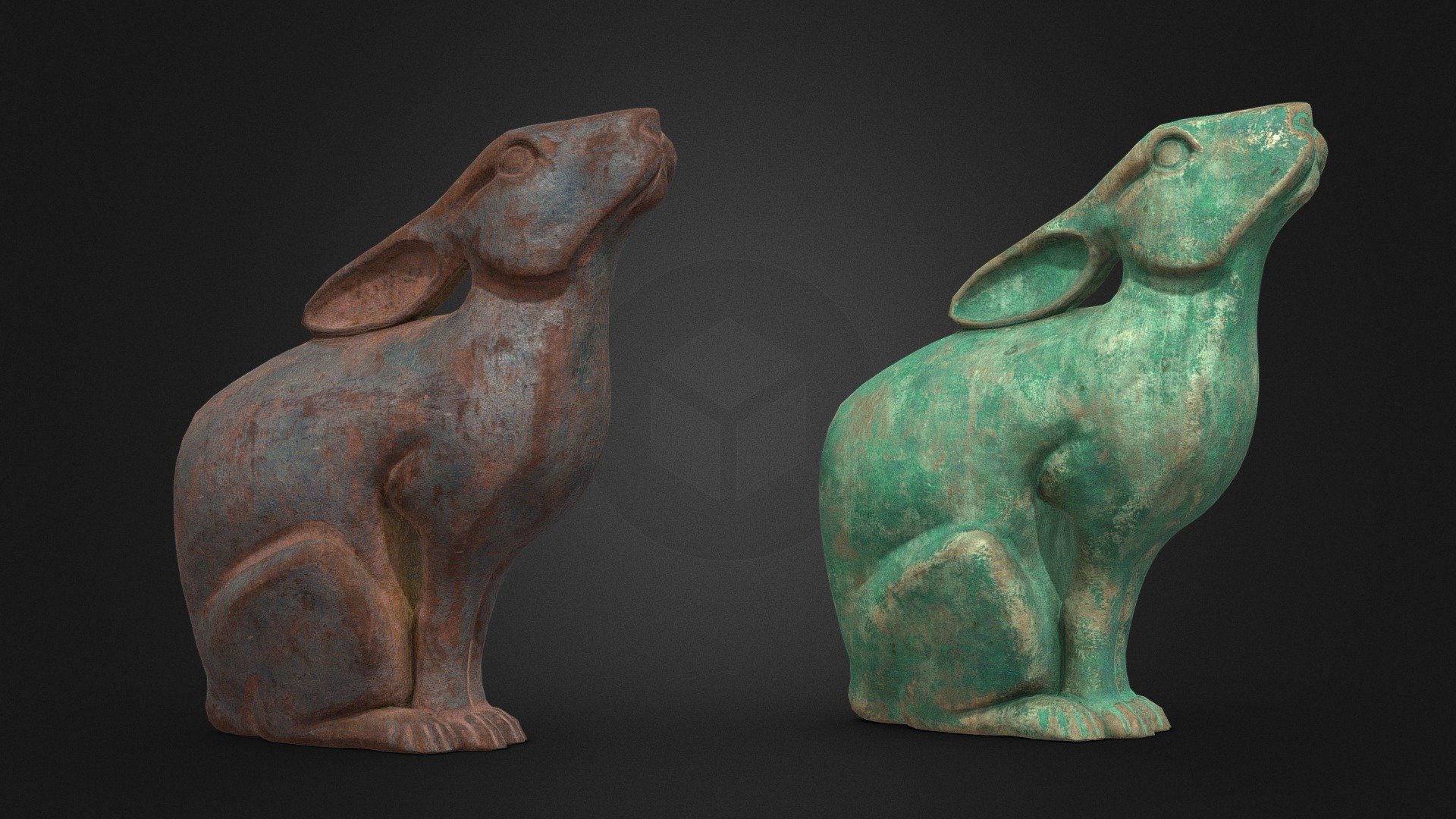 Rabbit rusted statues - 3D model by Eleanie [bbeb2ab] - Sketchfab