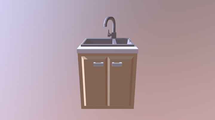 Kitchen Desk - Low Poly 3D Model
