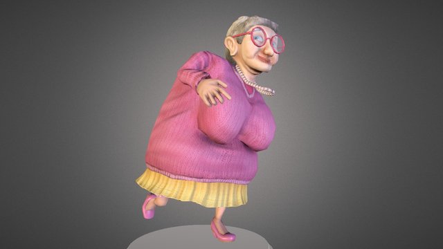 The wonderful grand'ma: rigged and textured 3D Model