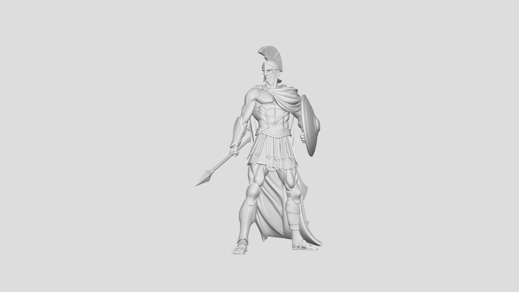 Roman Warrior with Spear and Shield