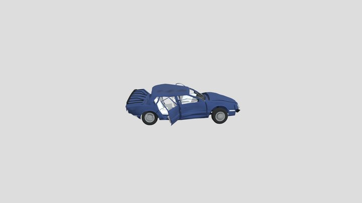 Wrecked Car 3D Model