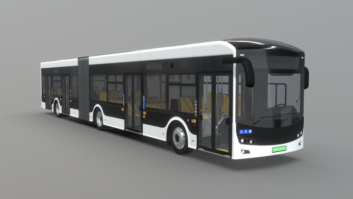 Articulated Electric City Bus [Full Interior] 3D Model