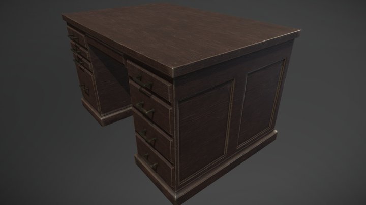 A vintage desk 3D Model